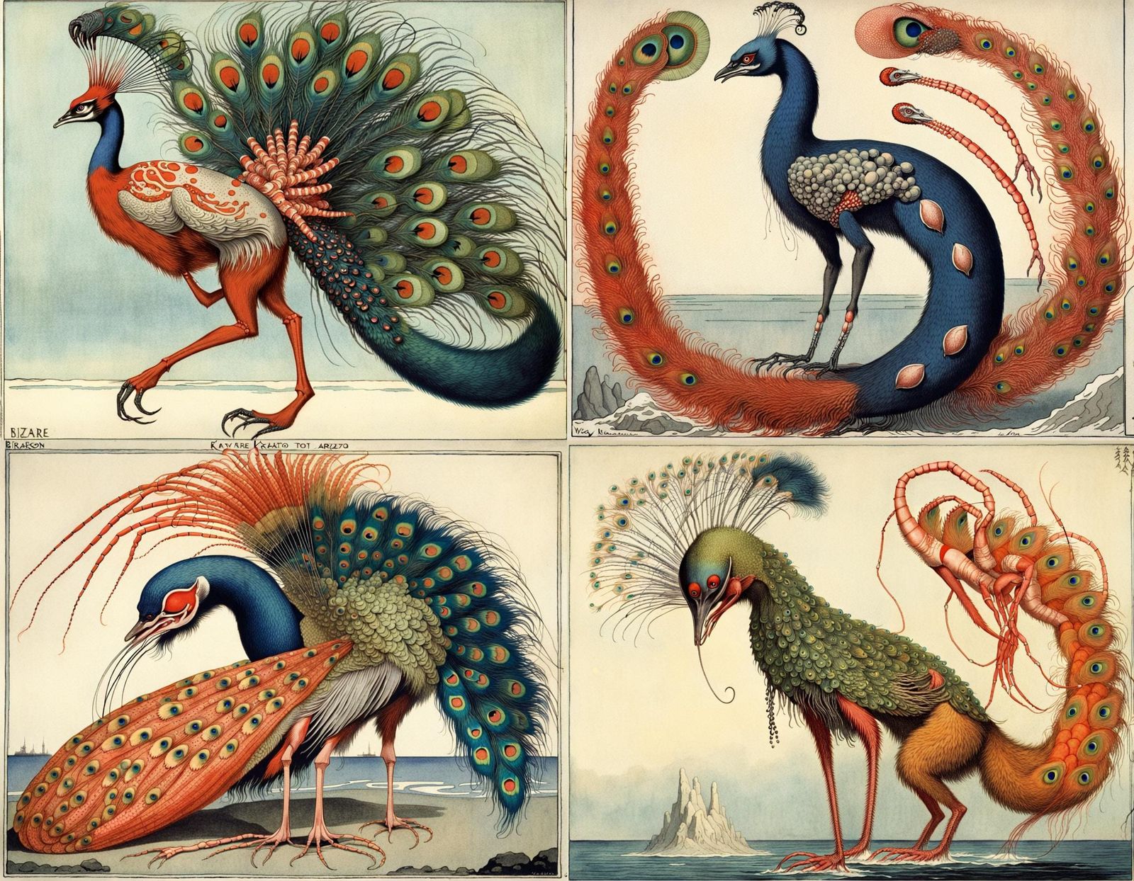 Grotesque Hybrid Creature in Detailed, Deep Color