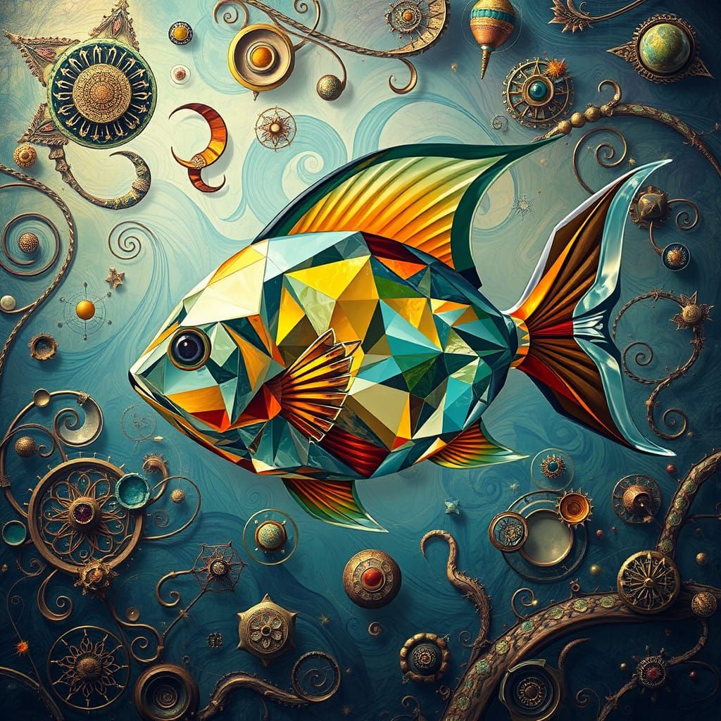 Glass Fish in Vibrant Quantum Realm