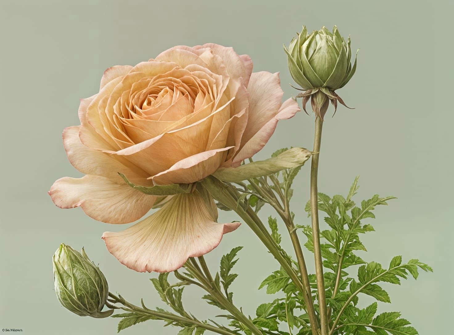 Fenchel + Rose Botanical Illustration