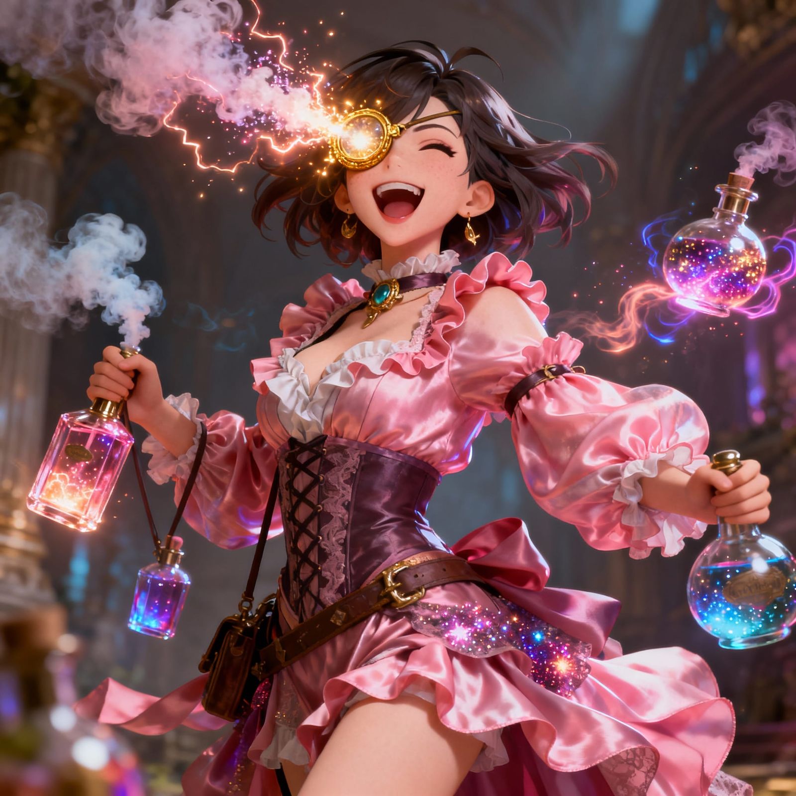 Chaos Alchemist in Pink Silks with Fizzing Monocle