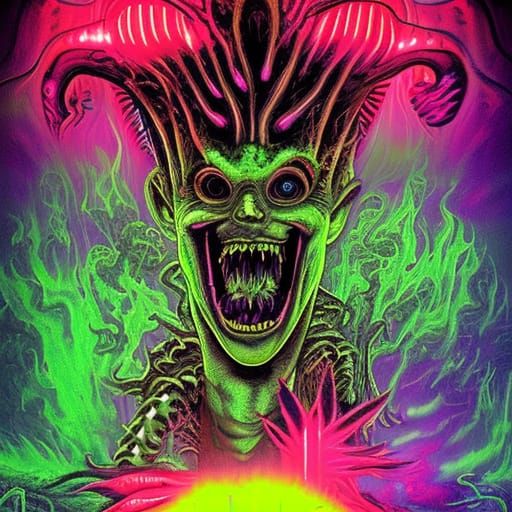 Psychedelic R.L. Stine-Inspired Horror Art
