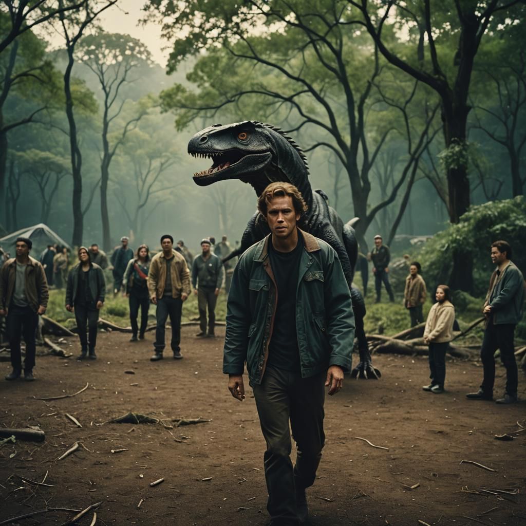 Dramatic Cinematic Film Still with Atmospheric Lighting