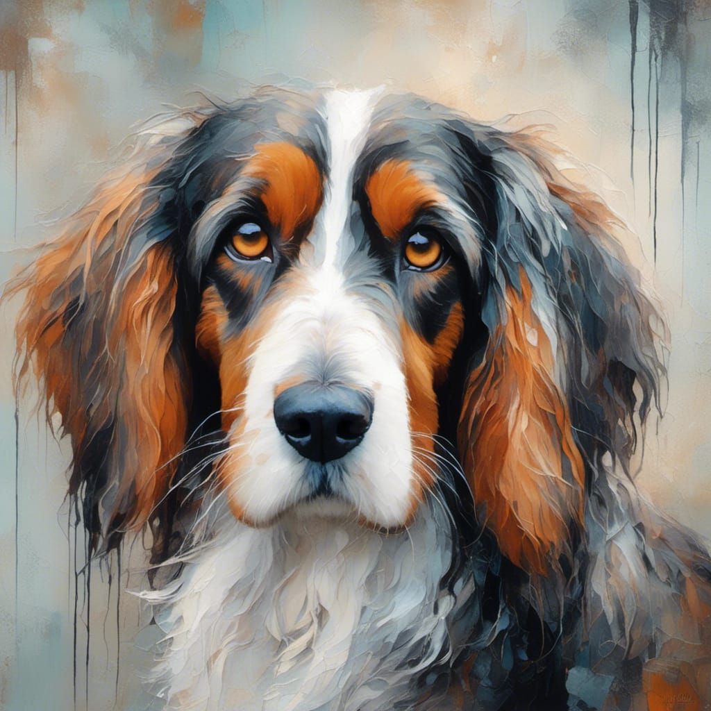Watercolor Portrait of Bassett Hound with Hazel Eyes