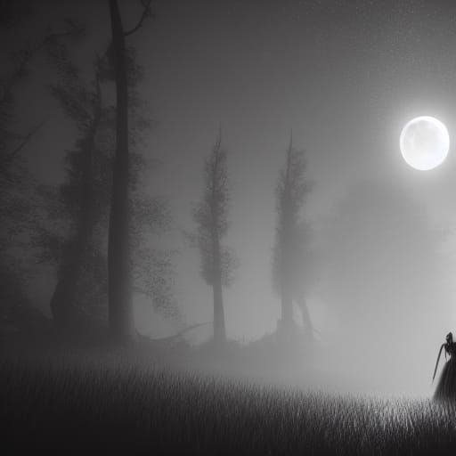 Fairy Portrait in Moonlight: Dark Academia Aesthetic