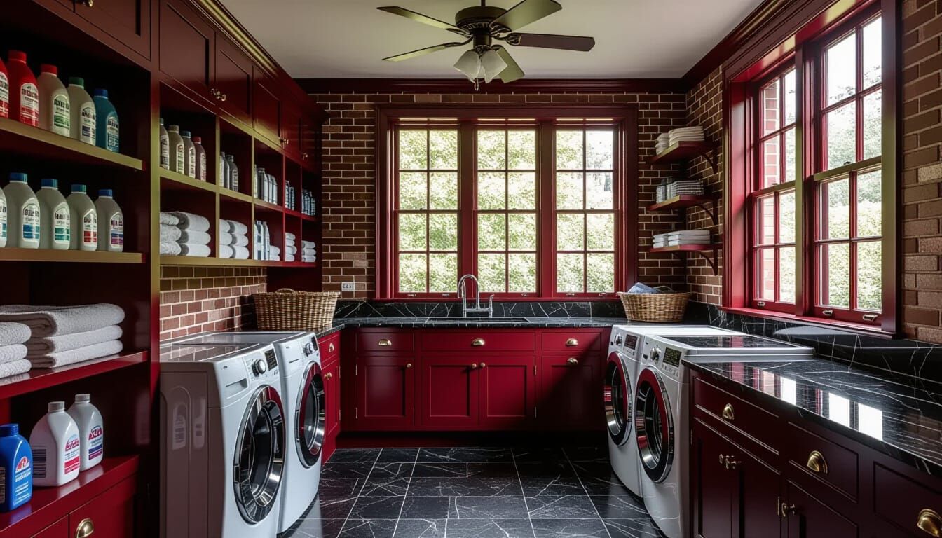Victorian Laundry Room with Glass Walls