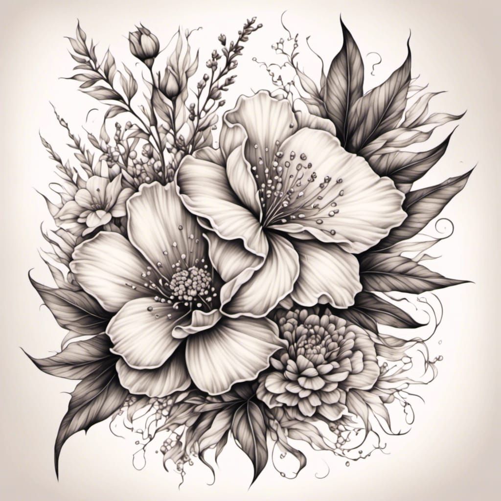 Tattoo bouquet