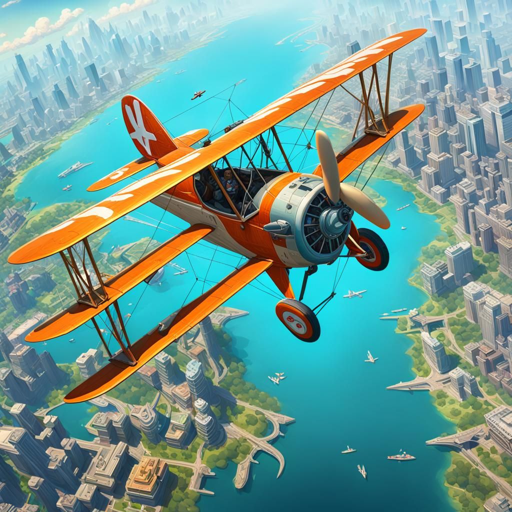Anna Kendrick Barnstorming in Biplane: Dynamic Concept Art