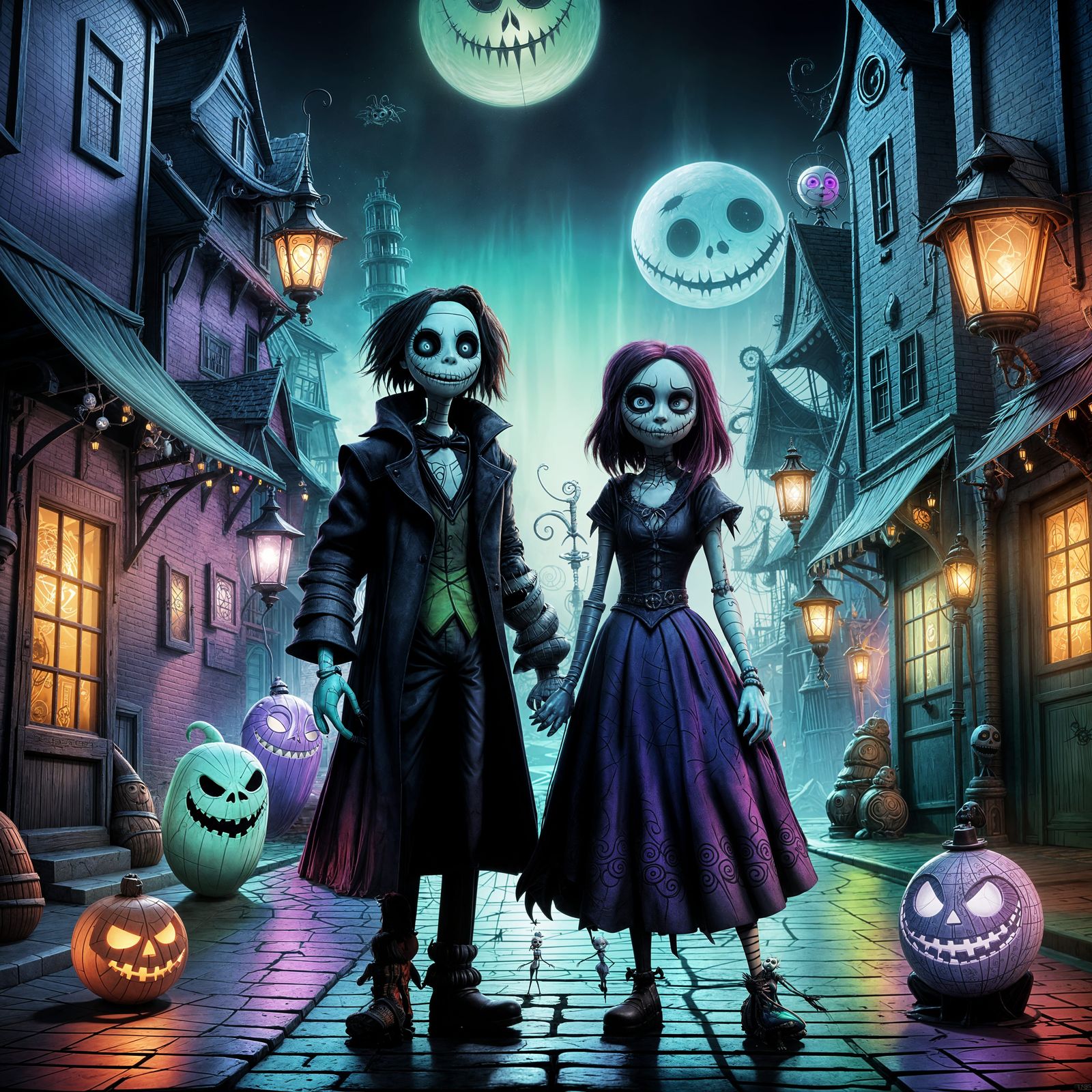 Nightmare Before Christmas Characters in 3D Digital Art