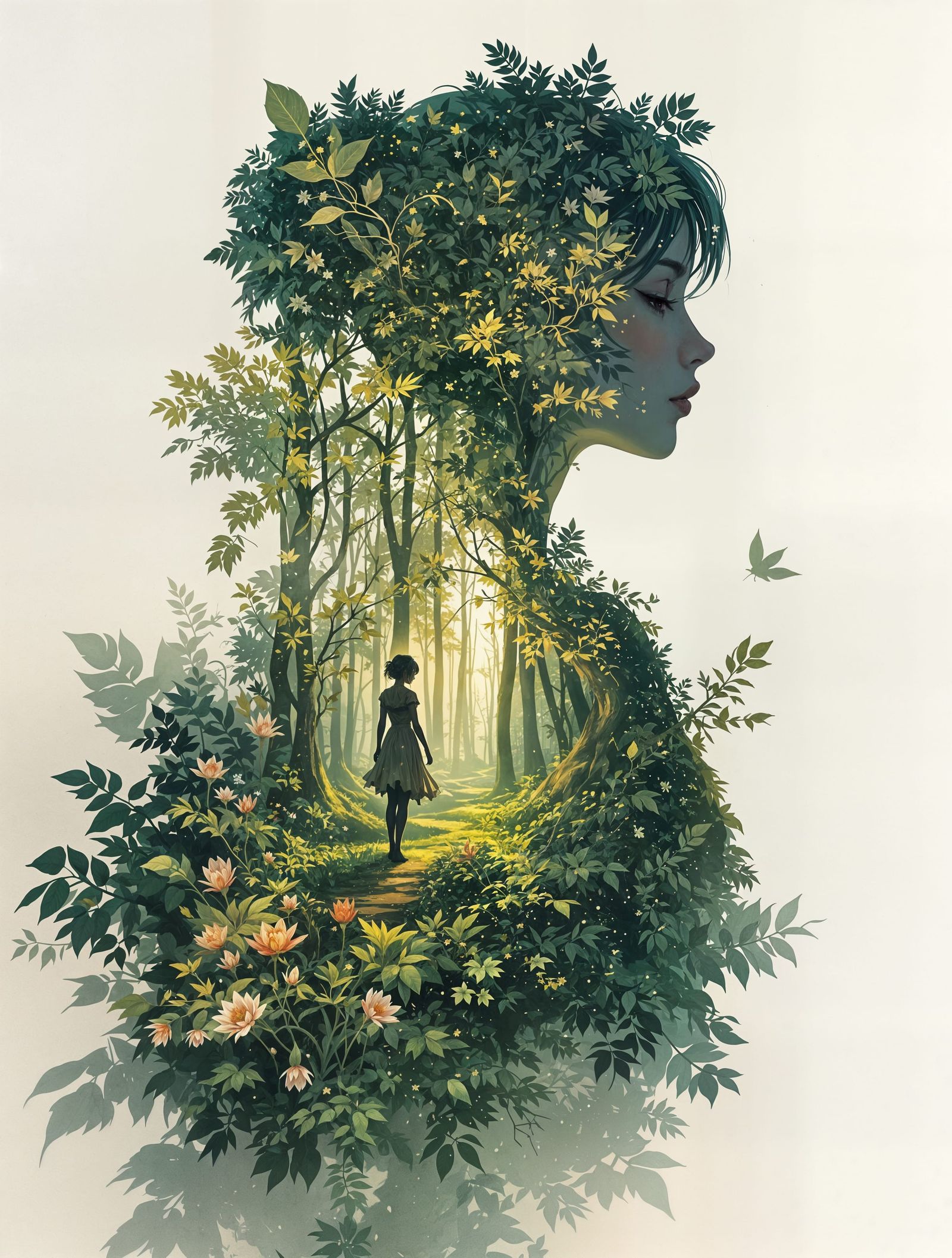 Anime Fairy Portrait in Vibrant Nature Scene