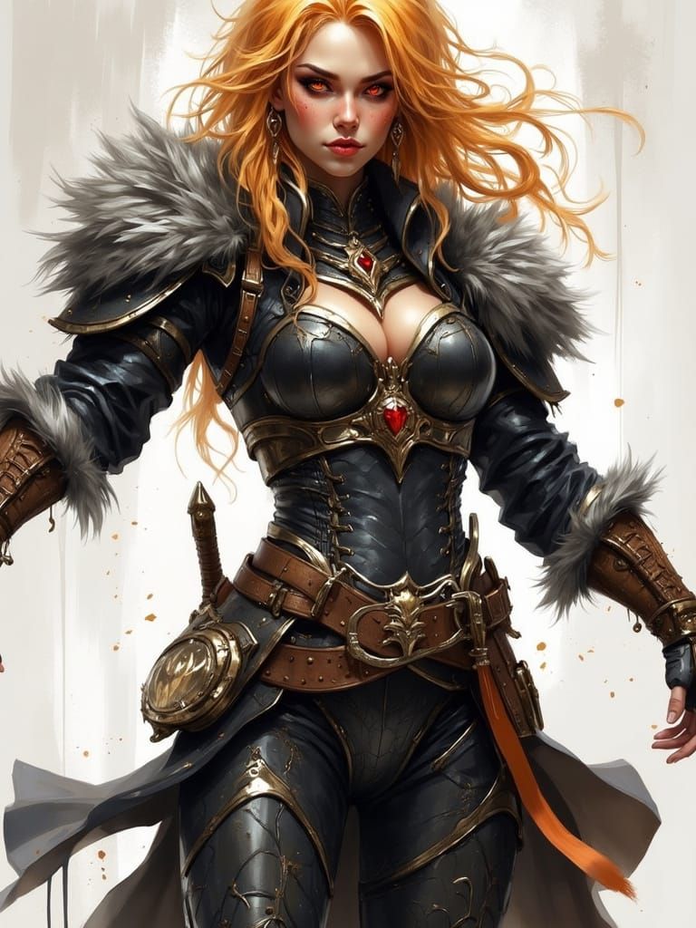 Tiefling Rogue Loses Balance, Digital Painting