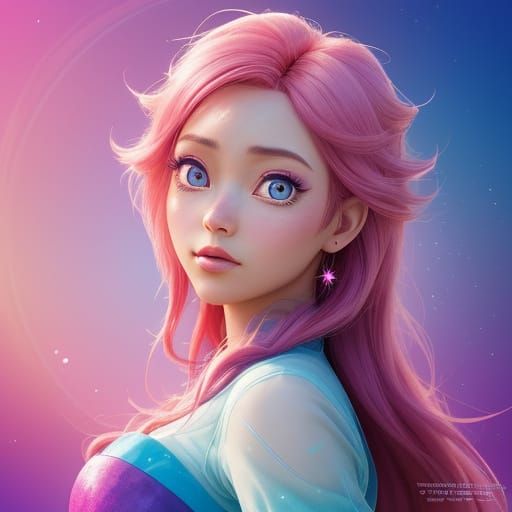 Pixar-Perfect Anime Princess in Vibrant Colors