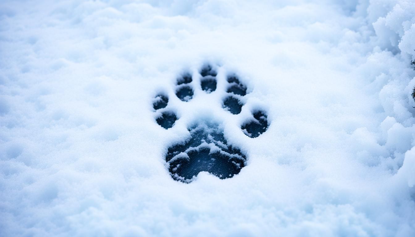 Tiger Footprint in Snow: Close-Up Professional Photography