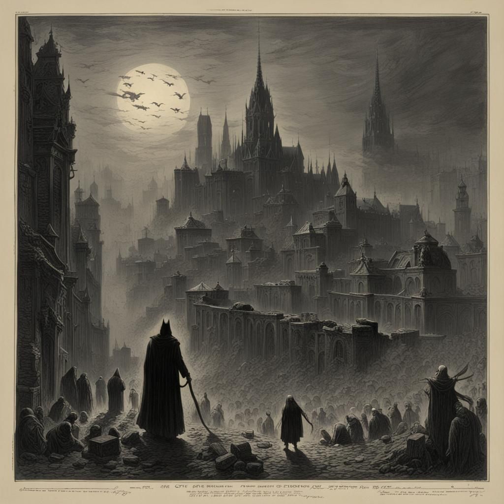 City of Blasphemous Horror in Dark Fantasy Style