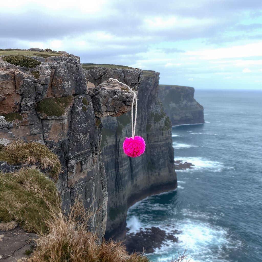 Surprising splash of color against the rugged beauty of the cliffs.