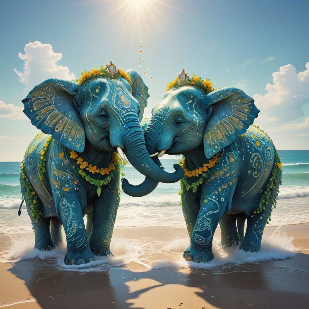 Two beautiful elephants