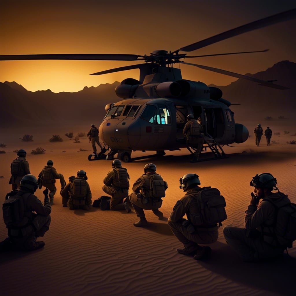 Night Landing in Kandahar: Detailed Matte Painting