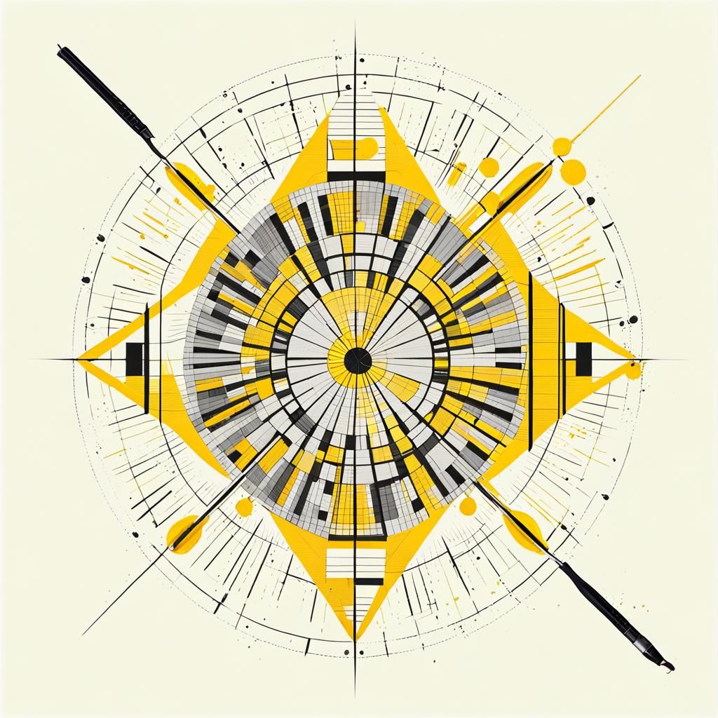 Yellow Pop Art in Geometric Bauhaus Style