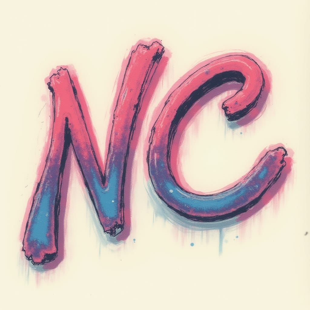 Airbrushed 80s T-Shirt Design with Initials