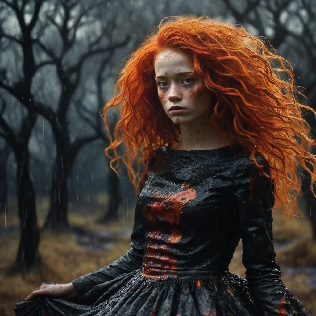 Bacon Dress Princess in Abstract Grunge Oil