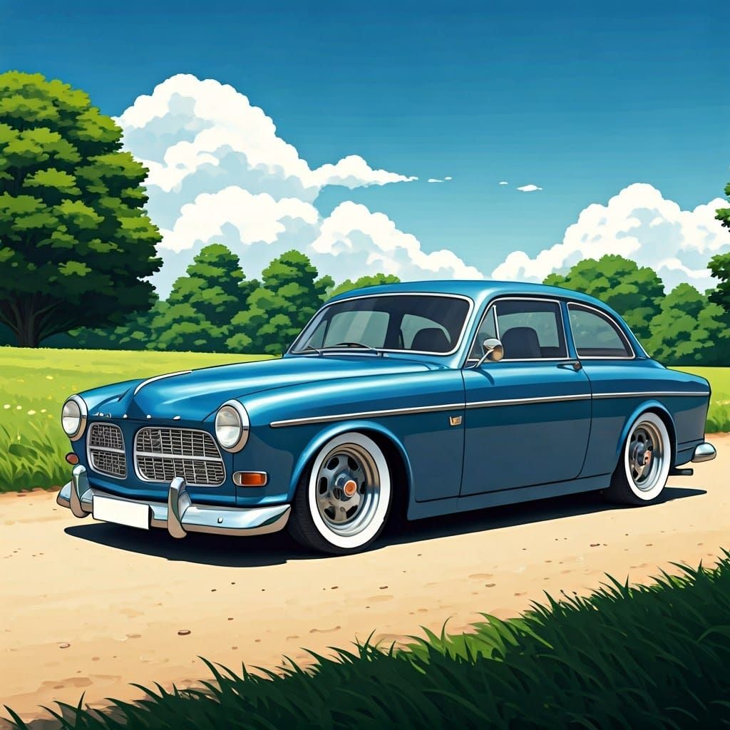 Restomod Volvo Amazon 122S in Anime Style