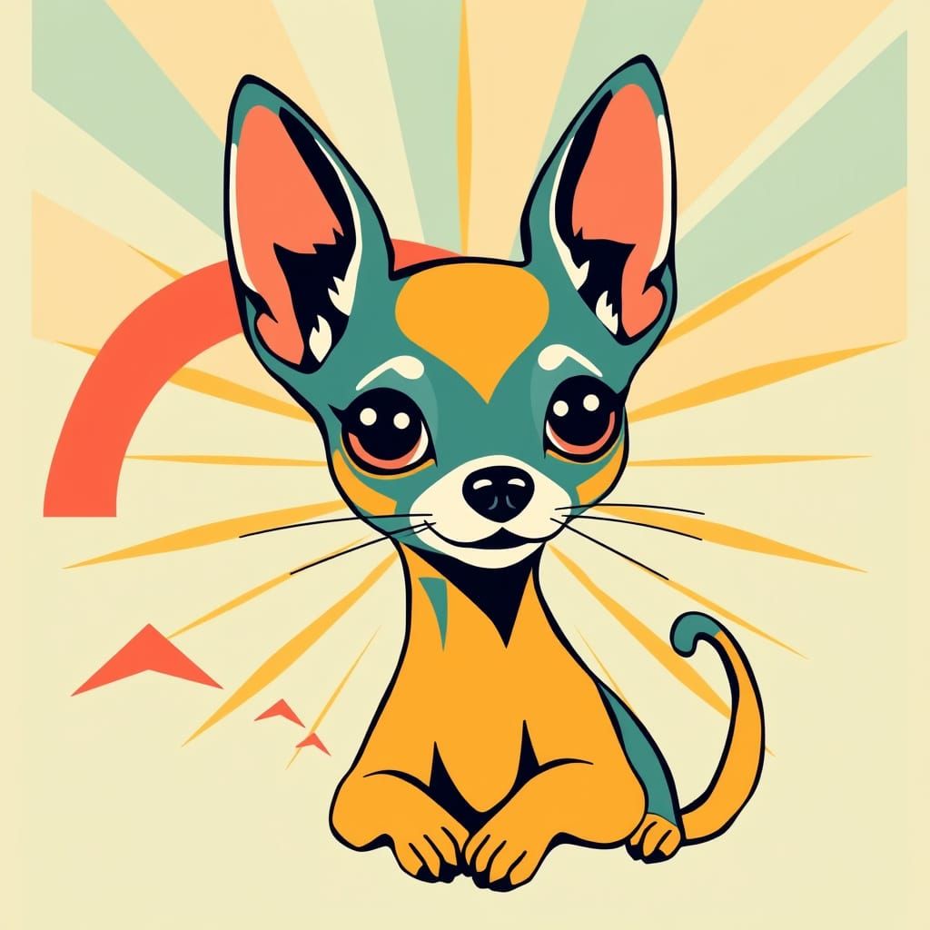 Atomic Age Chihuahua in Mid-Century Modern Style