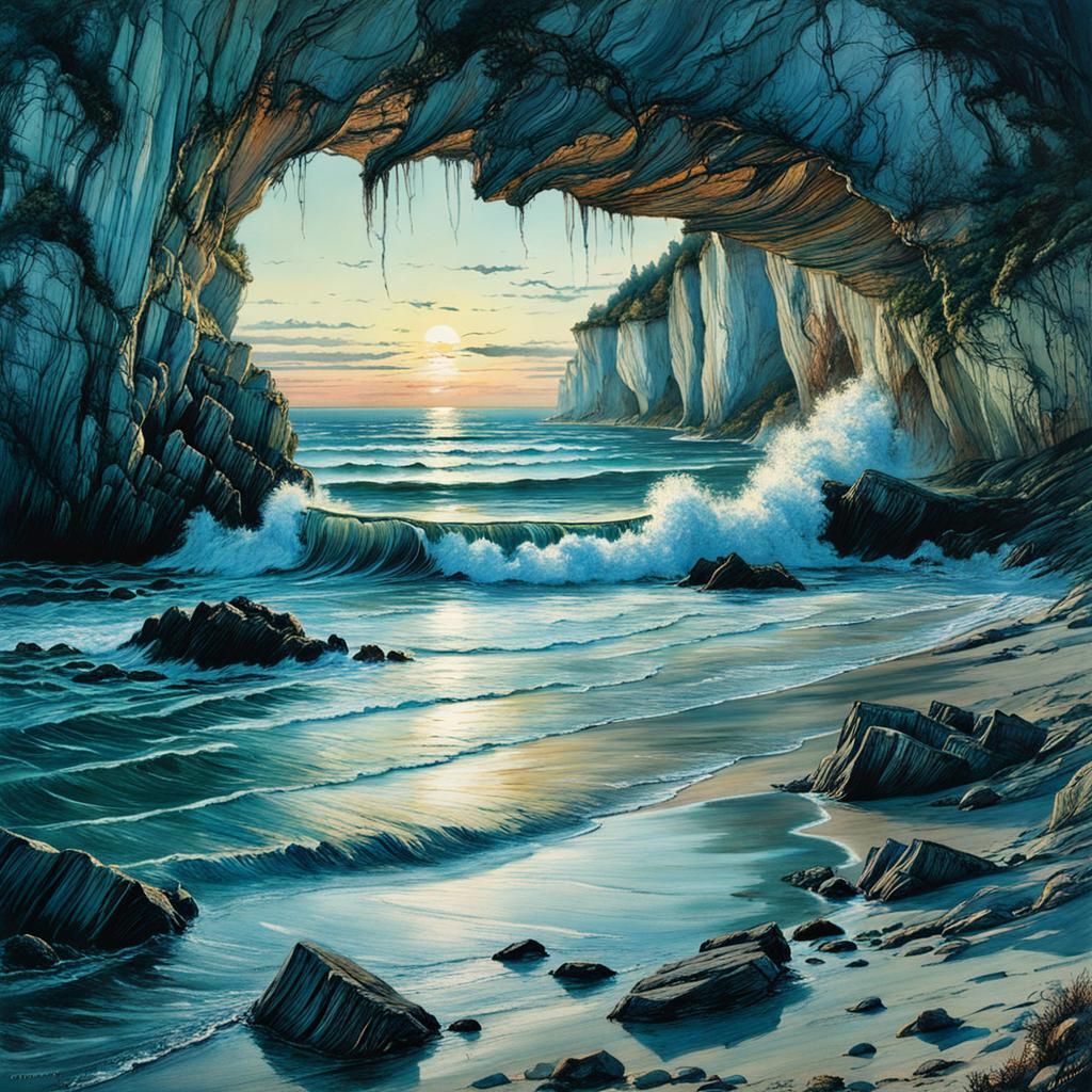 Rügen Chalk Coast in Evening Light: Romantic Landscape