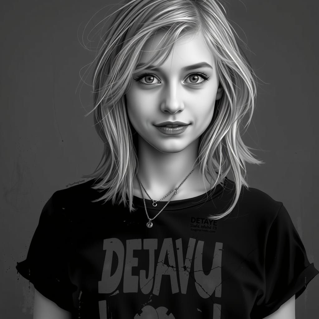 Mellow Youthful Portrait in a Faded Black Tee