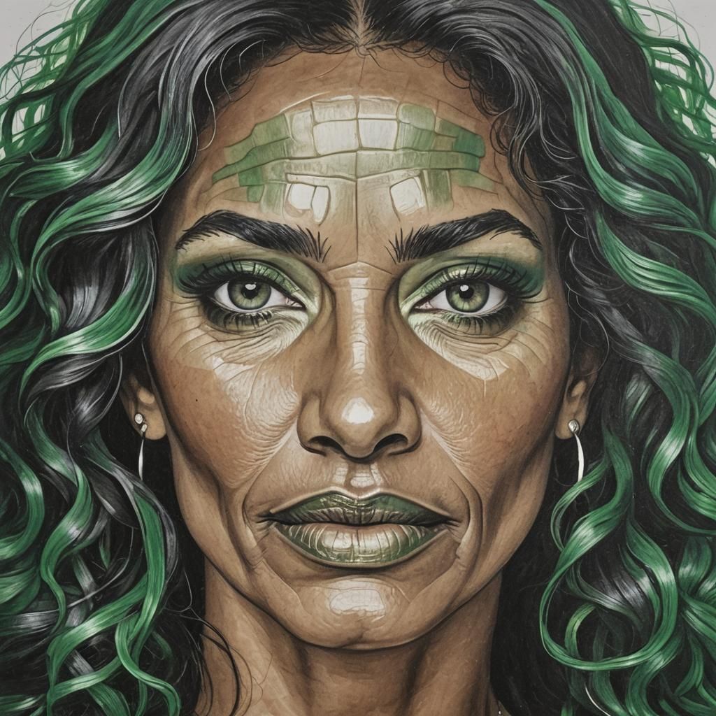 Attractive Puerto Rican Woman with Emerald Eyes