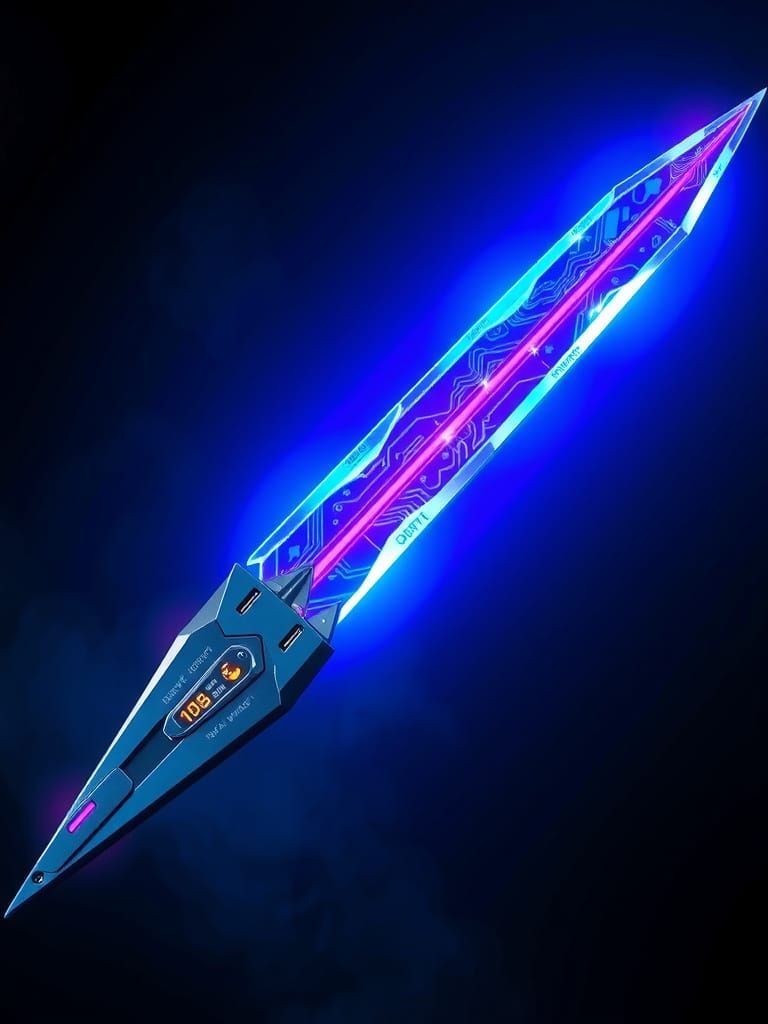 Cyberpunk Plasma Sword in Radiant, Electric Blue and Purple ...