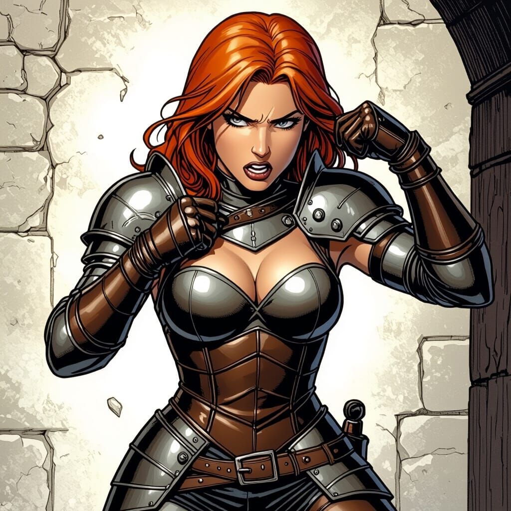 Humorous Princess Struggles With Tight Leather Armor