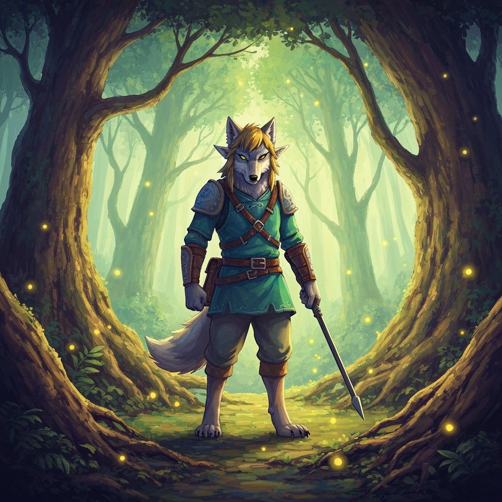 Majestic Wolf Guardian in Enchanted Forest