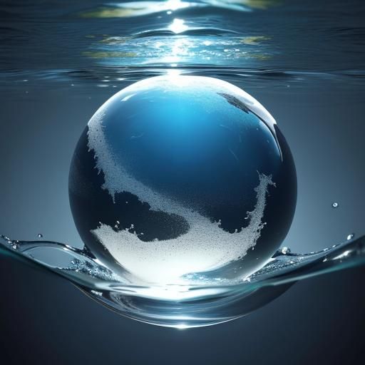 Water Sphere Bouncing: Reflection and Refraction