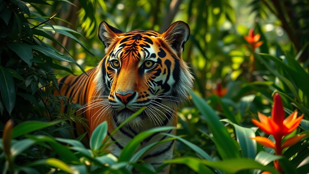 Majestic Bengal Tiger in Jungle Habitat
