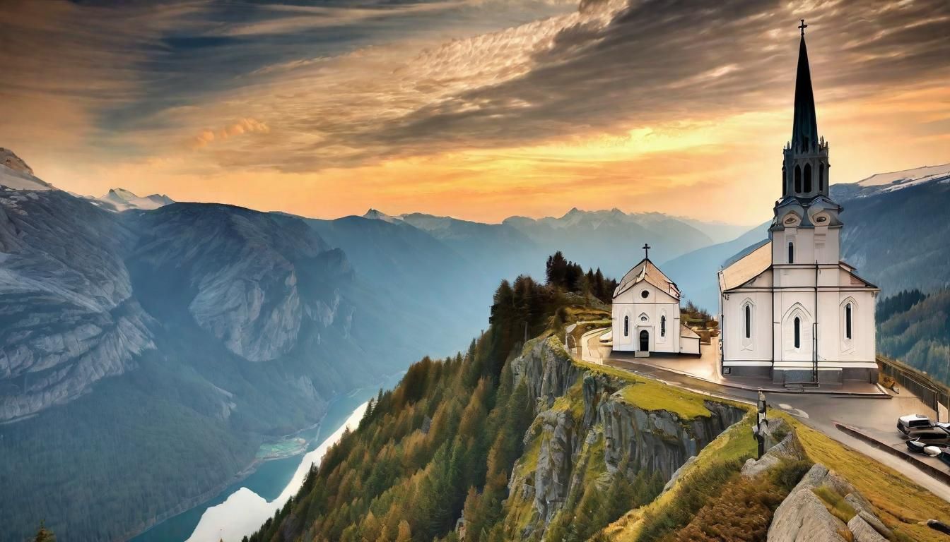 Picturesque Church View from AI Generation