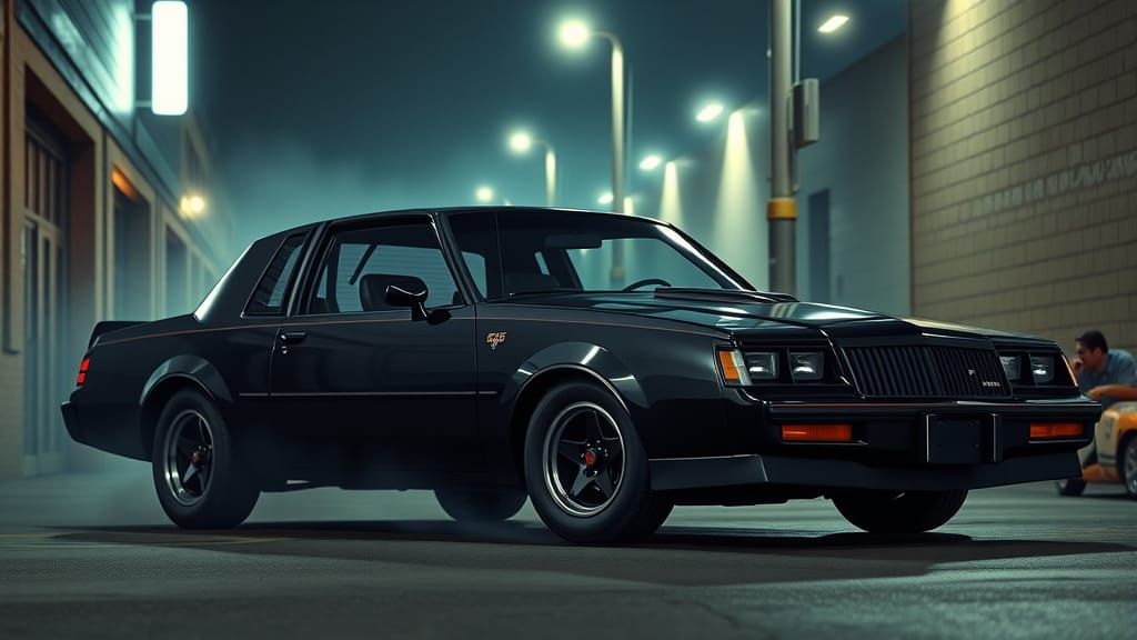 1980s Muscle Car in Urban Alley: Gangster Aesthetic