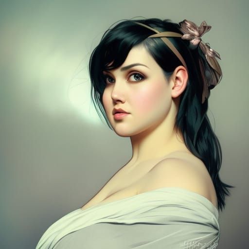 Confident Woman Portrait in Hyperdetailed Digital Art Style