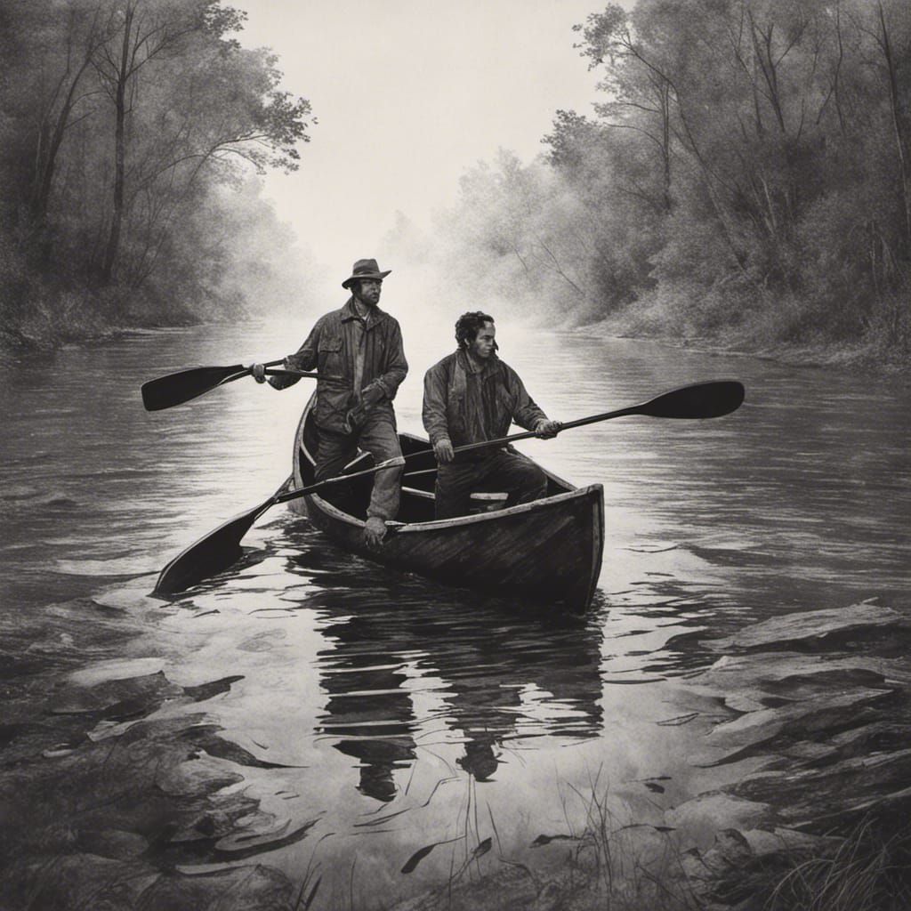 Gay Couple Canoeing on Black River, Sinister Style