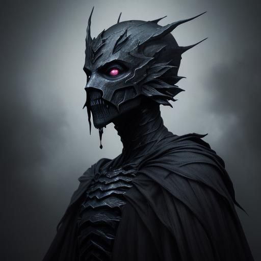 Dark Fantasy Figure in Eerie Landscape