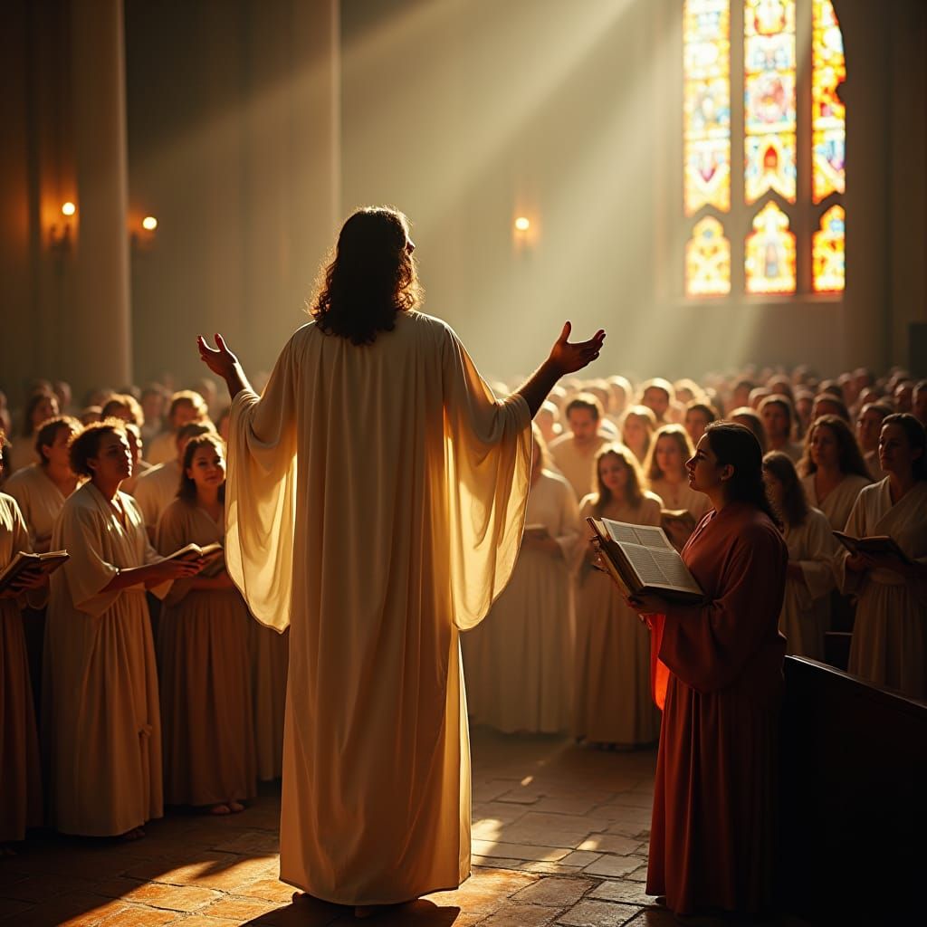 Jesus Preaching to Christians: A Cinematic Church Scene