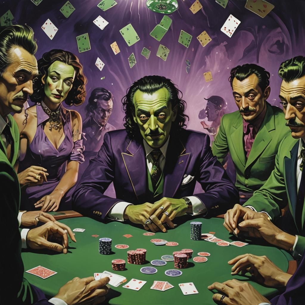 Surreal Martian Photobombing a Poker Tournament