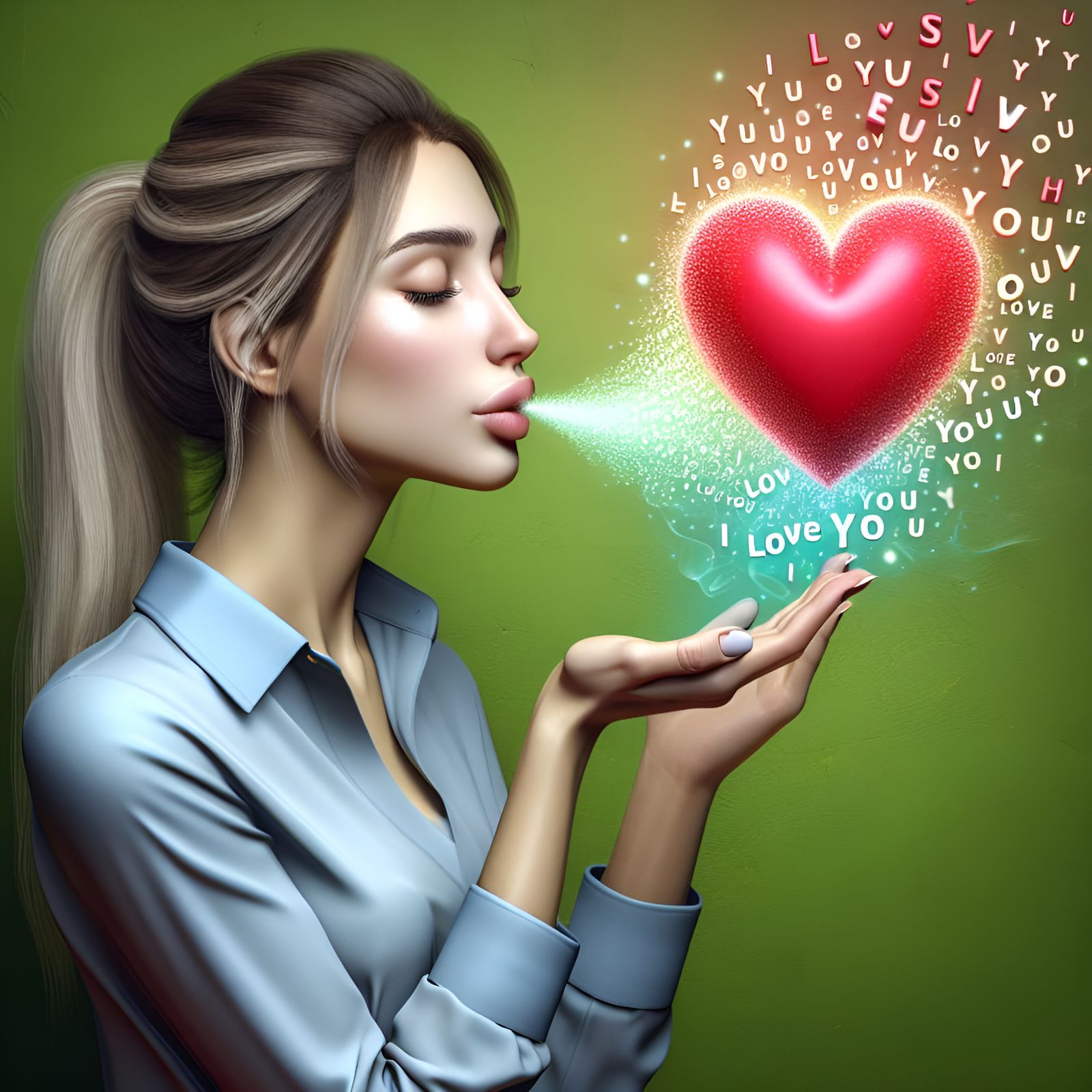 a 3D photo realistic image of a young, beautiful, smart, fas...