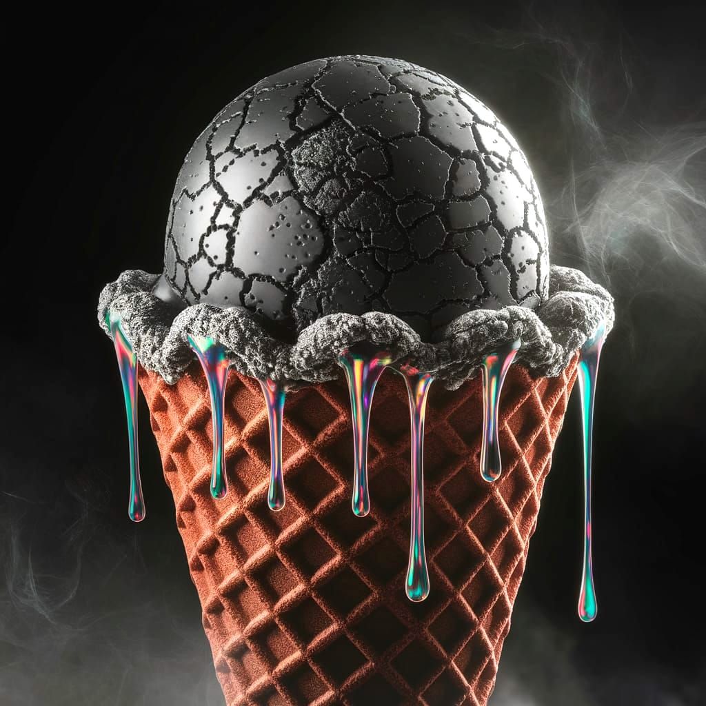 Haunting Ice Cream Cone with Molten Tears