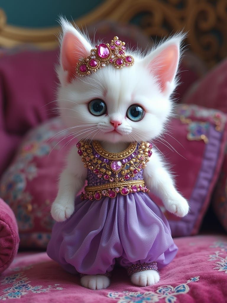 Kitten Genie in Opulent Harem Setting