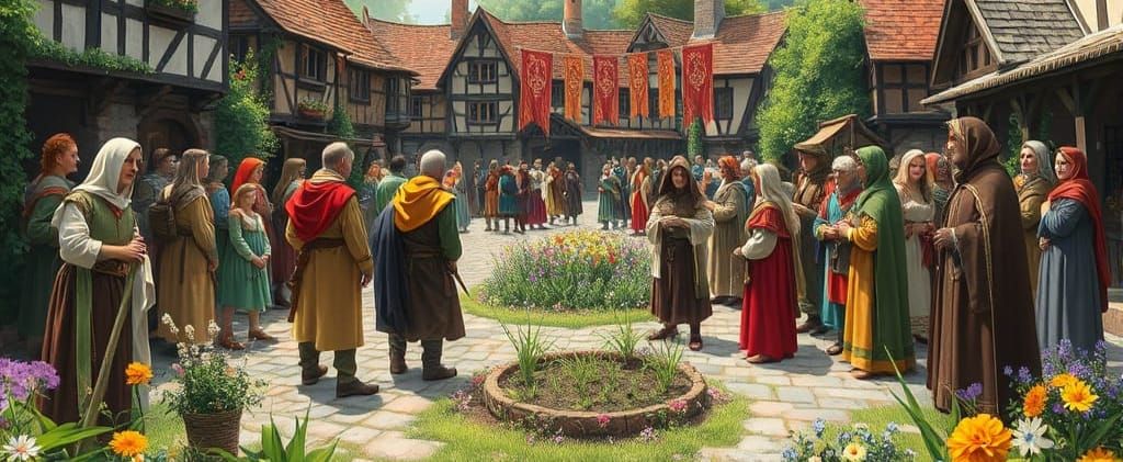 Medieval Spring Planting Festival in Town Square