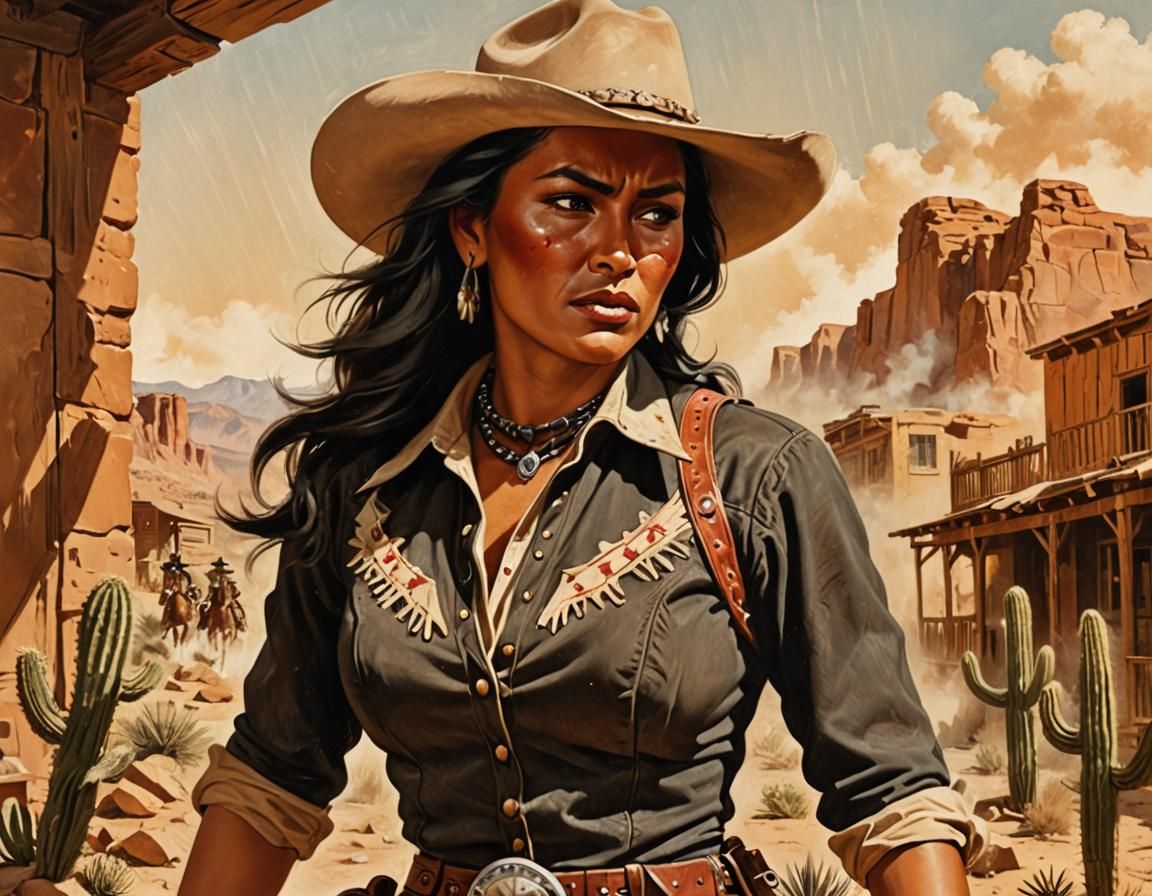 Wild West Ambush: 1950s Action Magazine Illustration