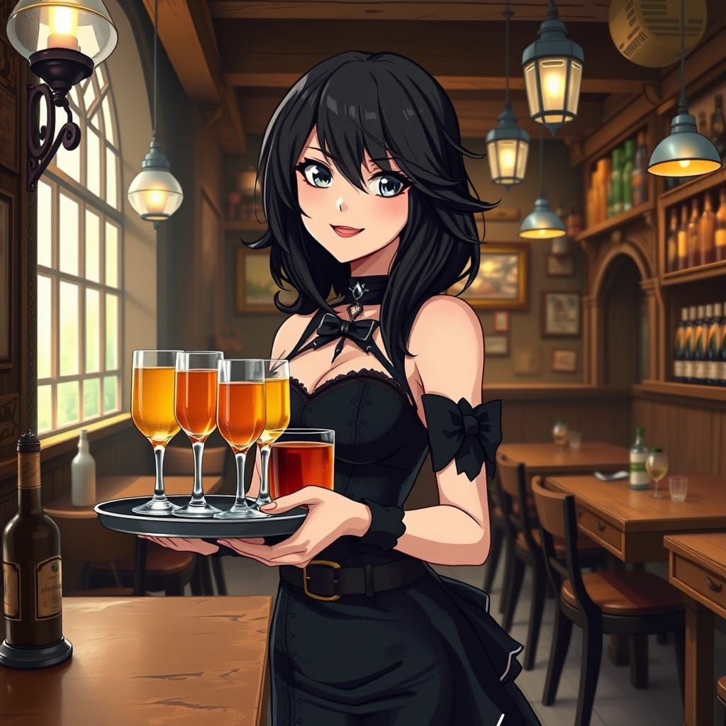 Steampunk Siren Serves Drinks in Rustic Pub