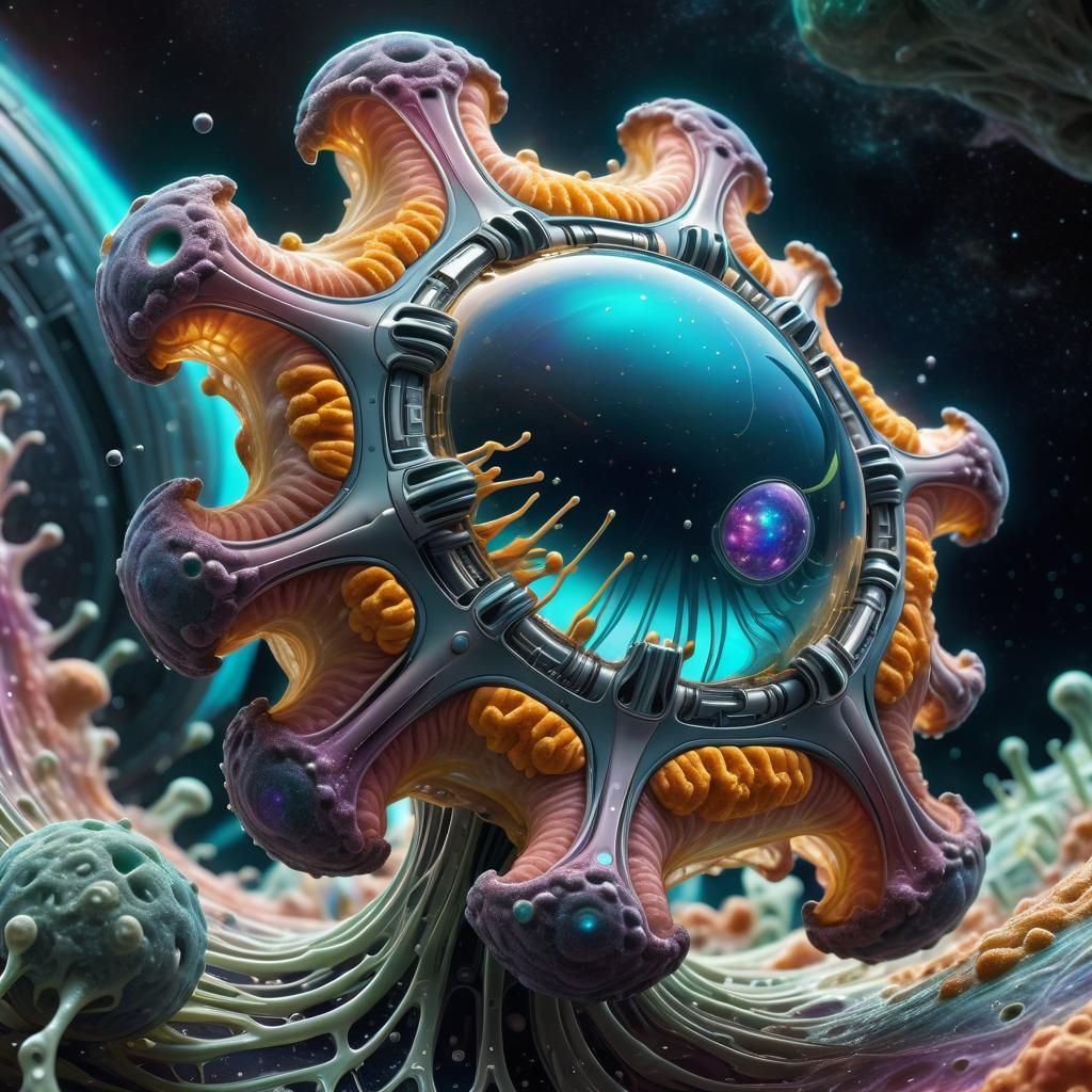 Bioorganic Spaceship: Genetically Engineered Amoeba in Space