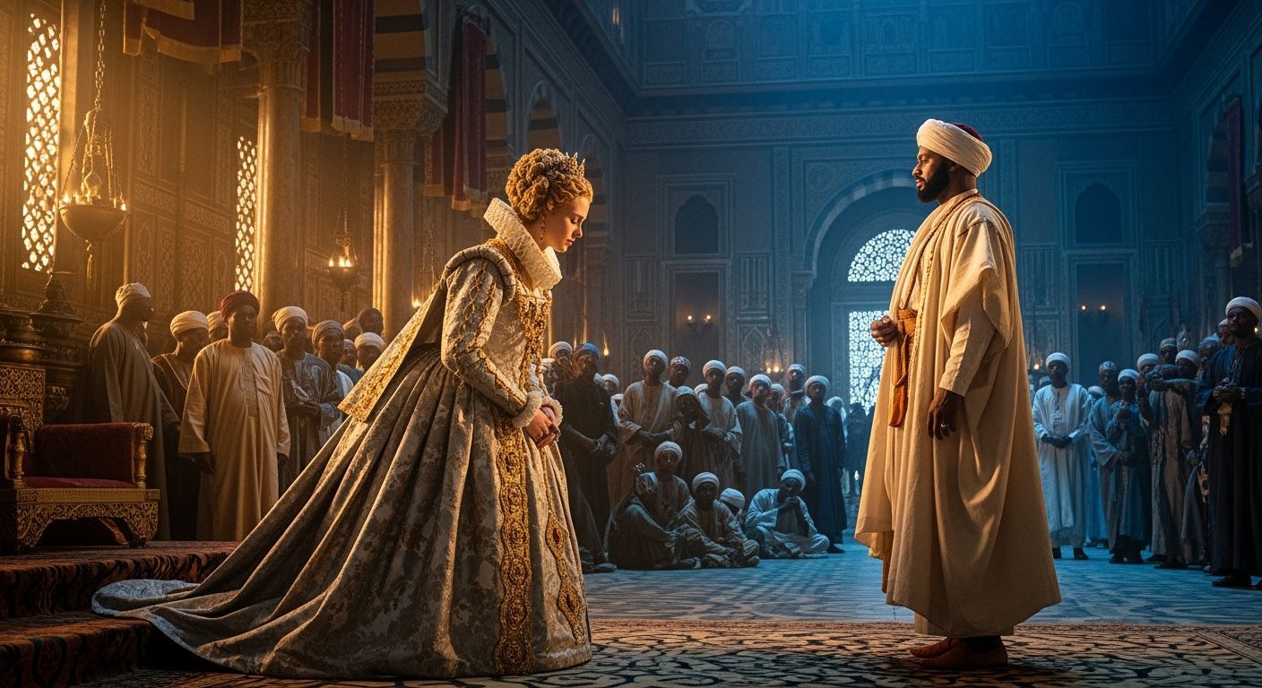 Renaissance Queen Meets Mansa of Mali, Rembrandt Lighting