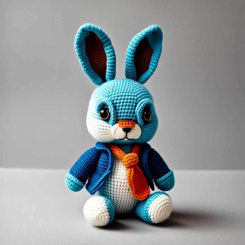 Amigurumi Peter Rabbit in Abstract Art Style