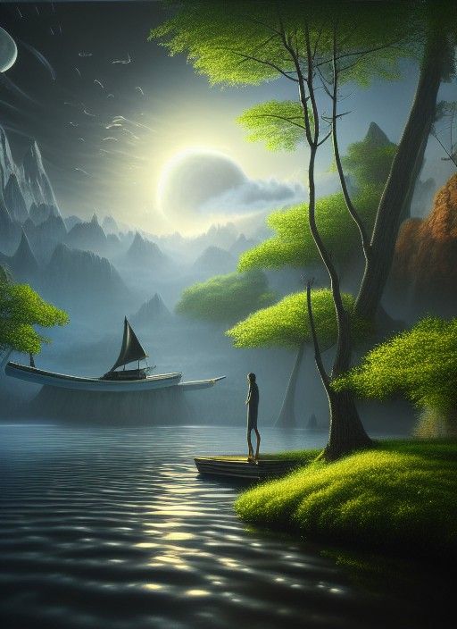 Surreal Tranquility: Hyperdetailed Photorealistic Landscape